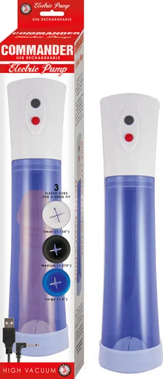 Commander Electric Penis Pump Blue