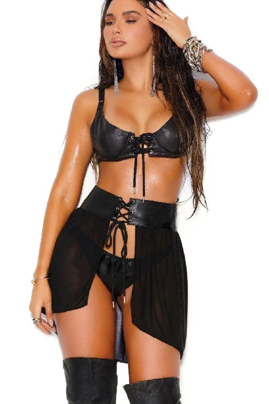 Leather Lace Up Waist Cincher