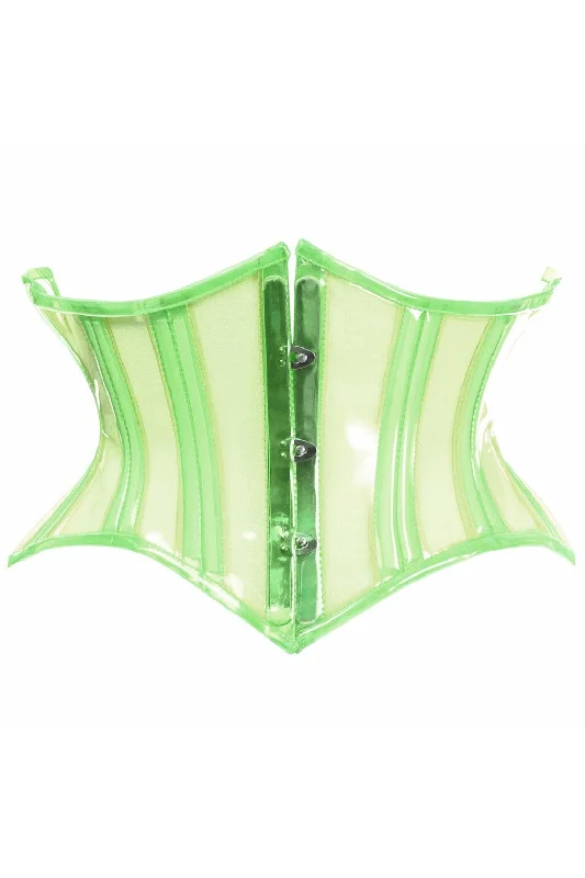 Lavish Clear Green Curvy Cut Mini Cincher Corset