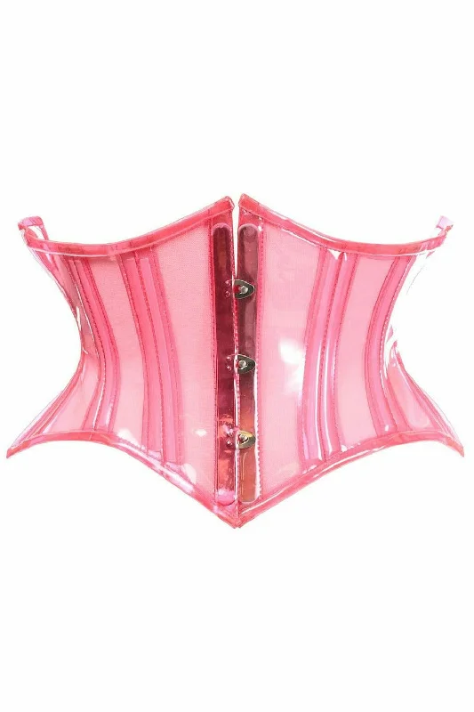 Lavish Clear Pink Curvy Cut Mini Cincher Corset