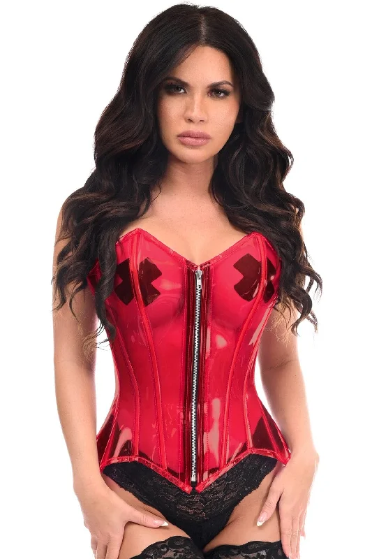 Lavish Clear Red Overbust Corset