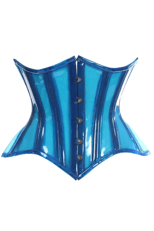 Blue Clear Curvy Underbust Waist Cincher Corset