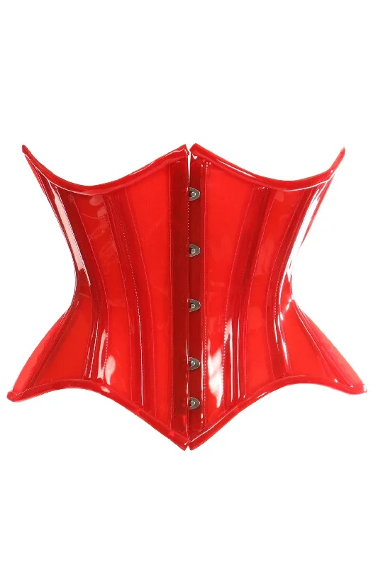 Lavish Red Clear Curvy Underbust Waist Cincher Corset