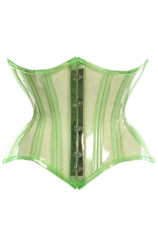 Green Clear Curvy Underbust Waist Cincher Corset