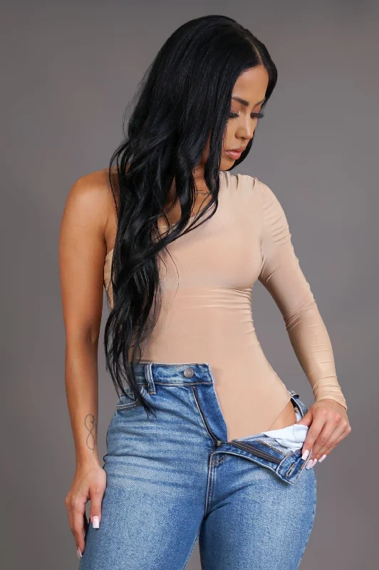 Take Me For A Ride Bodysuit - Taupe