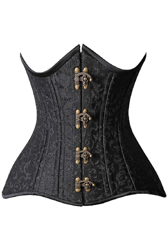 Top Drawer CURVY Brocade Double Steel Boned Under Bust Corset