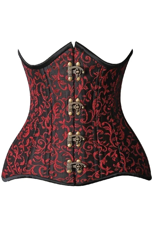 Top Drawer CURVY Brocade Double Steel Boned Under Bust Corset