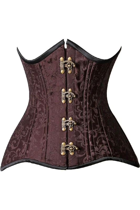 Top Drawer CURVY Brocade Double Steel Boned Under Bust Corset