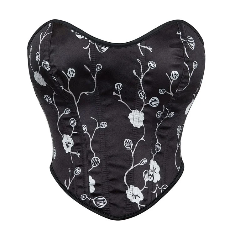 Women's Gothic Lace-up Floral Overbust Corsets