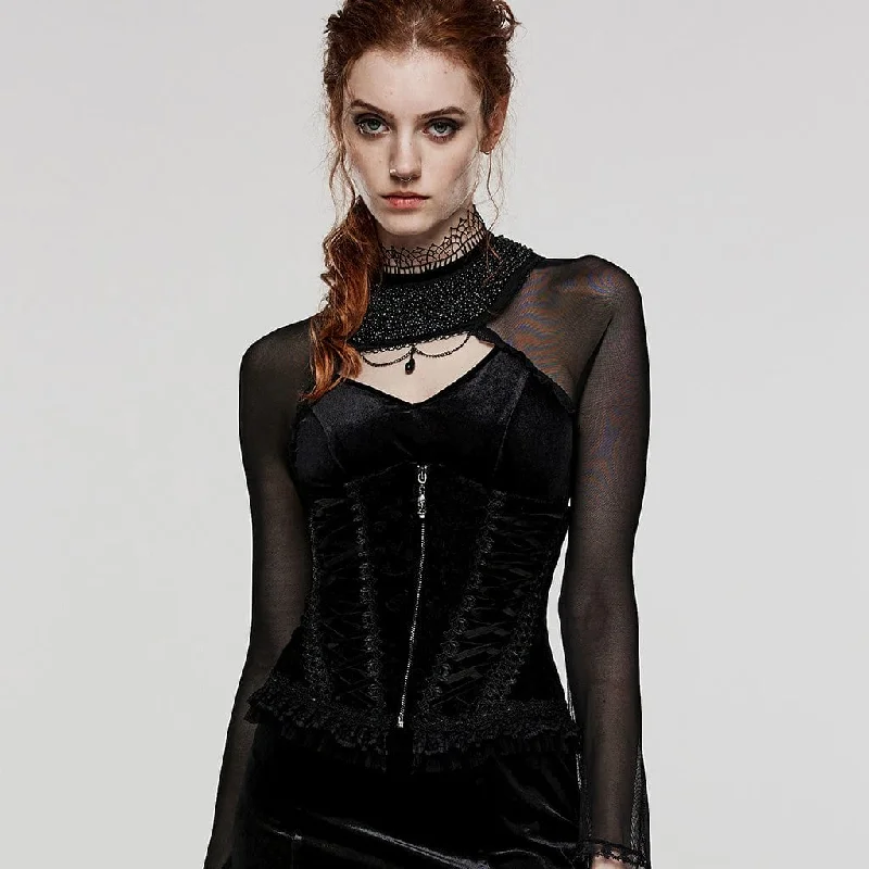 Women's Gothic Lace-up Lace Hem Underbust Corset