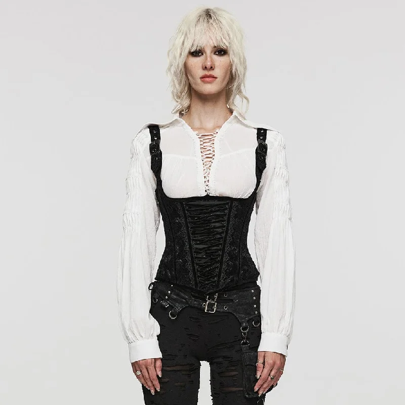 Women's Gothic Rose Cutout Lace-up Underbust Corset