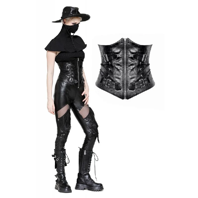 Women's Punk Buckle-up Lace-up Underbust Corsets