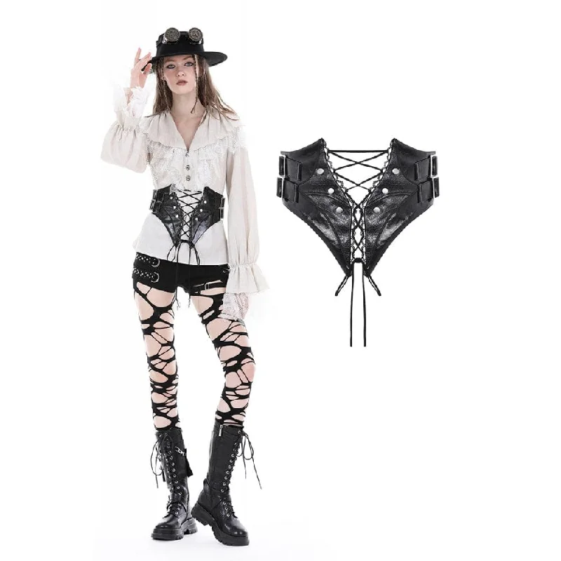 Women's Punk Lace-up Faux Leather Girdle