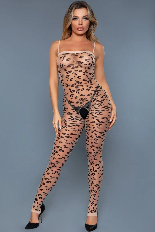 Plus Size Animal Print Bodystocking