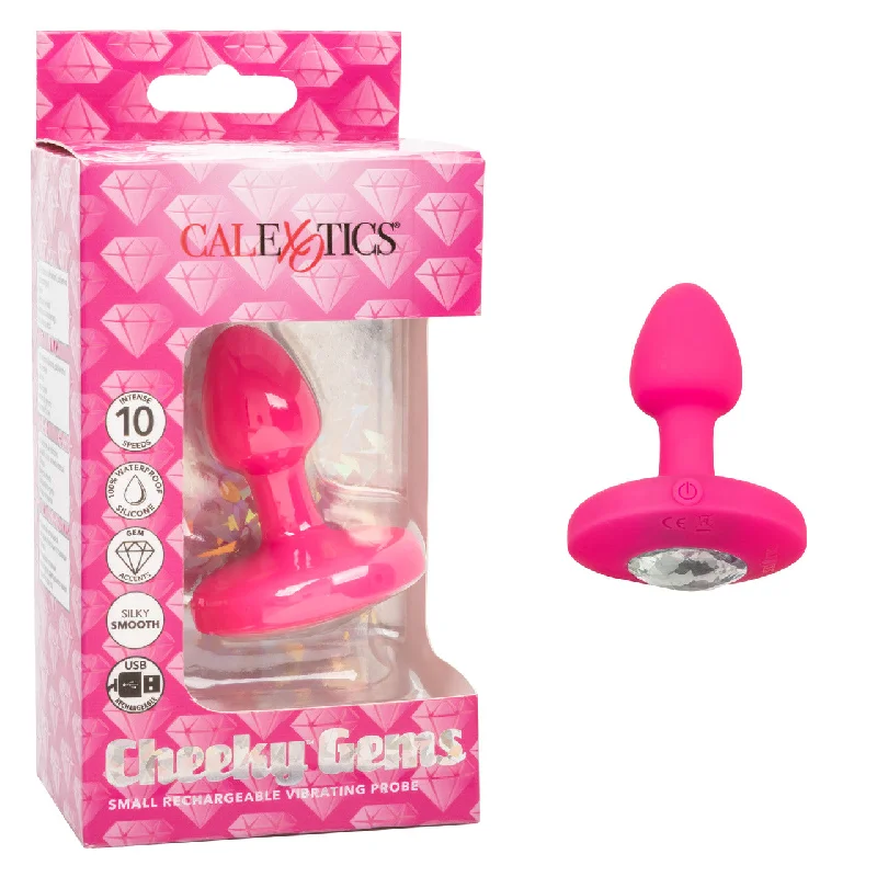 Calexotics CHEEKY GEMS Small Rechargeable Vibrating Butt Plug Pink