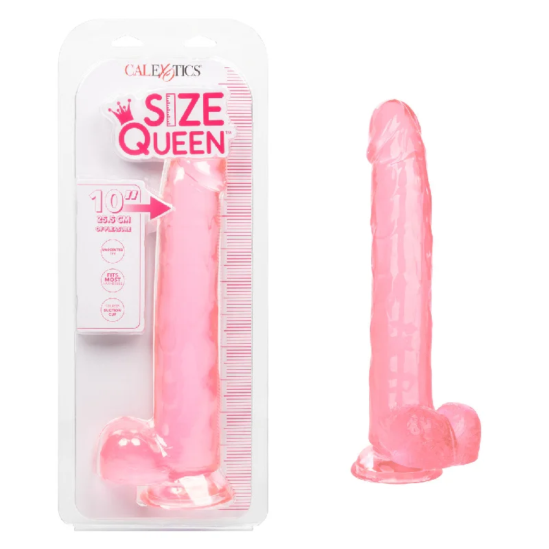 Calexotics SIZE QUEEN Flexible Dildo with Suction Cup 10 inch Pink