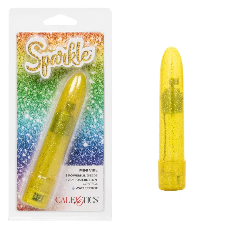 CaleXOtics SPARKLE Mini Vibe Yellow Sparkling Glitter Battery Powered Vibrator