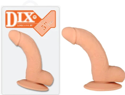 Dix Realistic Dong with Balls and Suction Cup 5 inch Flesh Dildo