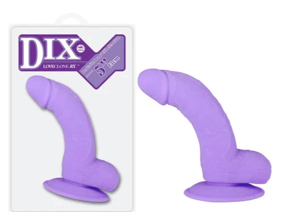 Dix Realistic Dong with Balls and Suction Cup 5 inch Purple Dildo