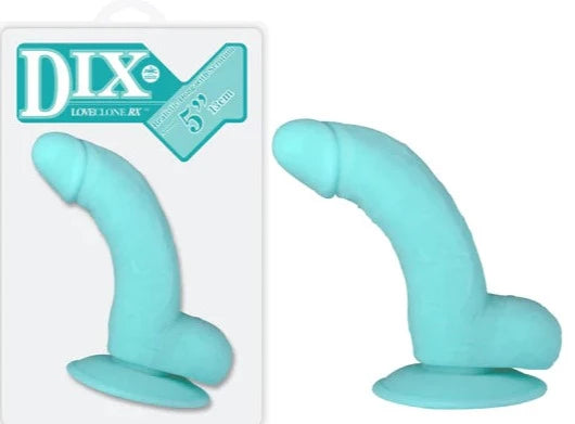 Dix Realistic Dong with Balls and Suction Cup 5 inch Tiffany Blue Dildo