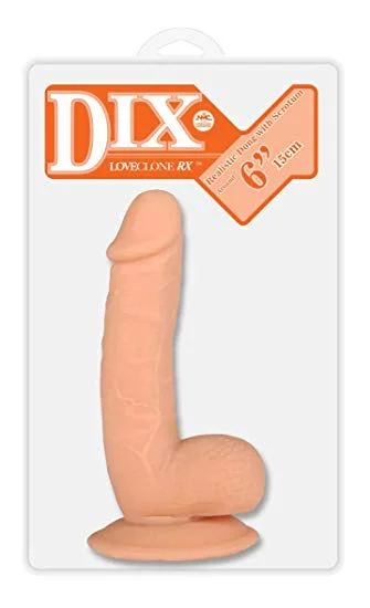 Dix Realistic Dong with Balls and Suction Cup 6 inch flesh Dildo