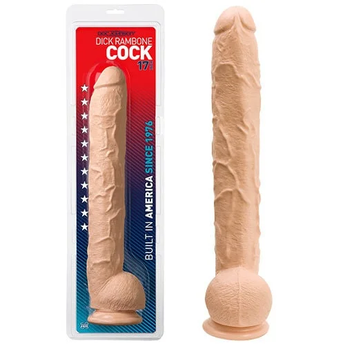 Doc Johnson Classic Dick Rambone Cock Realistic Dildo with Suction Cup Mount Base 17 inch Flesh