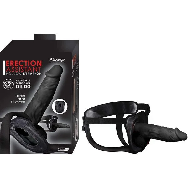 Erection Assistant HOLLOW STRAP-ON 9.5 inch Black