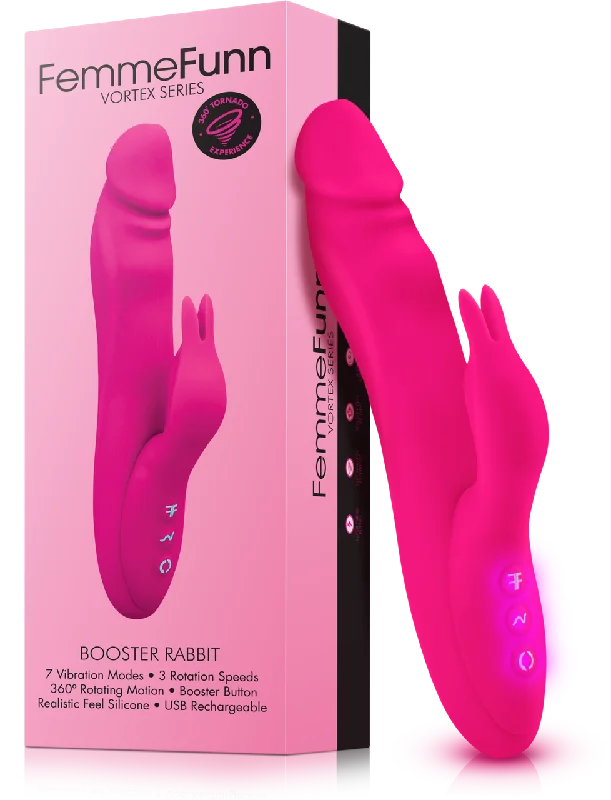 FemmeFunn Booster Rabbit Dual Stimulating Rotating with Booster Button Pink