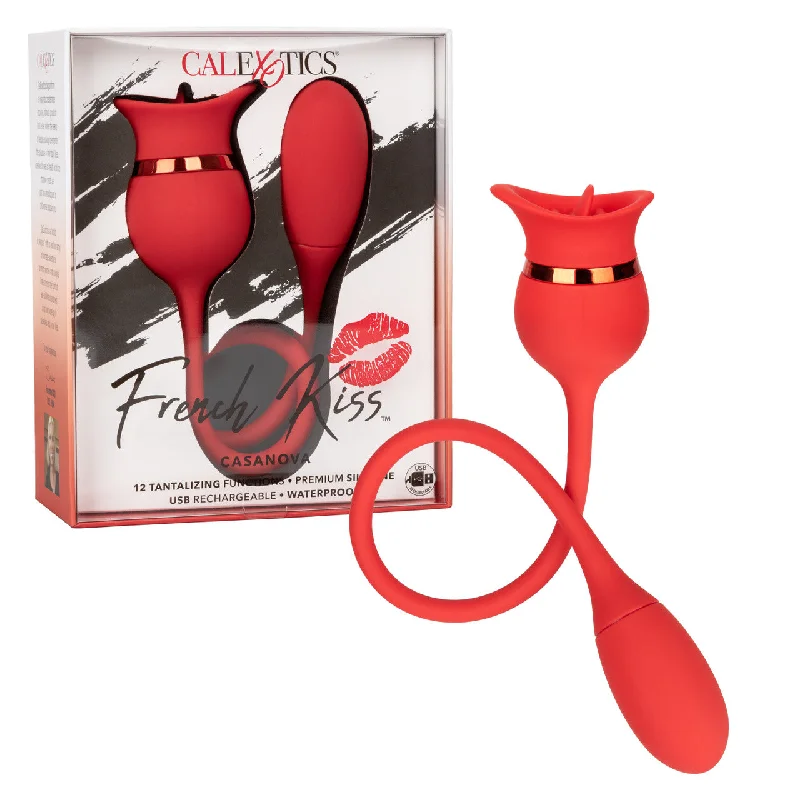 French Kiss CASANOVA Flickering Tongue and Egg Vibrator Red