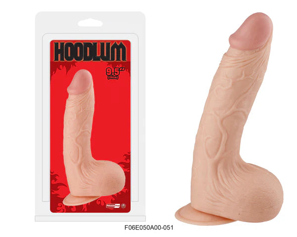 Hoodlum 9.5" dildo with balls -white