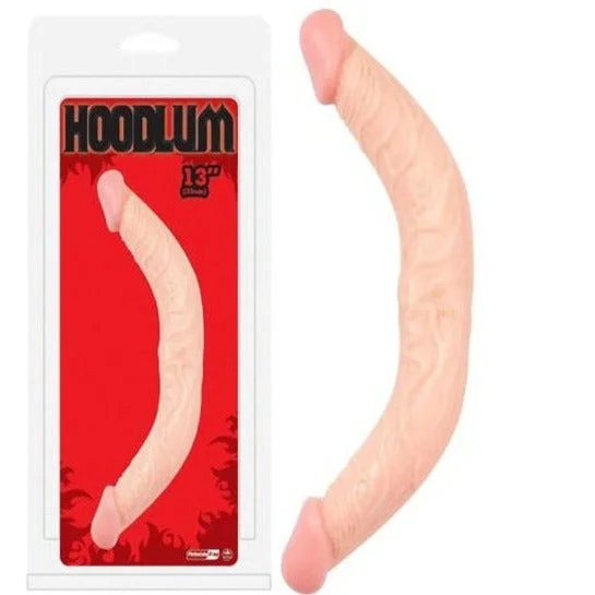 Hoodlum Tapered Super Flexible Double Ended Double Penetration Realistic Dildo 13 inch Flesh