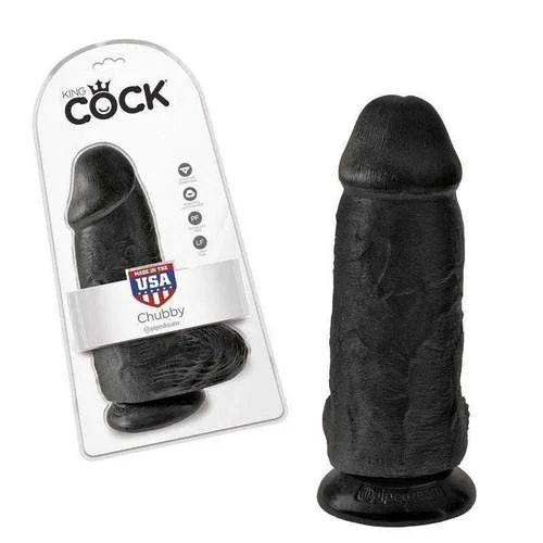 Pipedream King Cock Chubby Realistic Dildo with Balls and Suction Cup Mount Base 9 inch Black