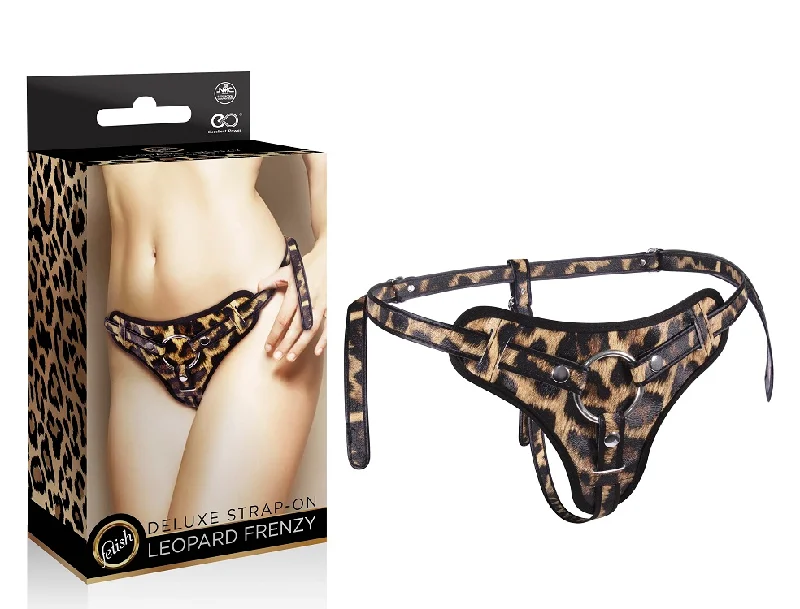 Leopard Frenzy Deluxe Strap On Harness Leopard Print