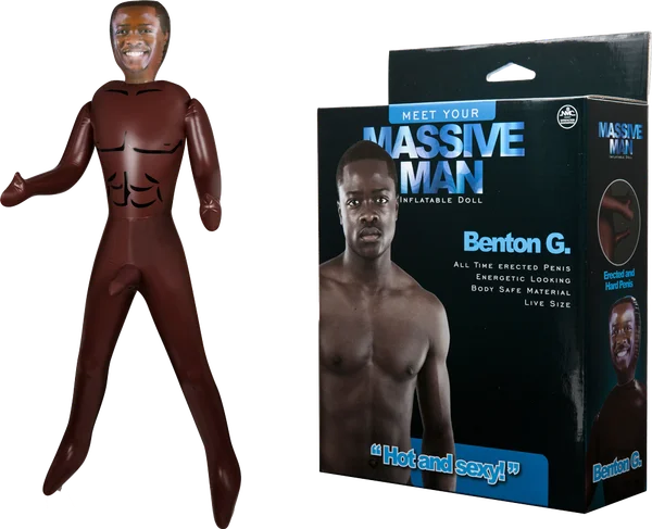 MASSIVE MAN Benton G. Life Size Inflatable Blow Up Doll with All Time Erected Penis