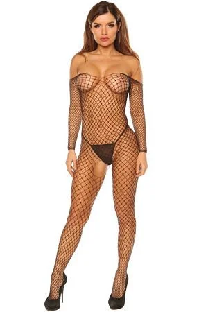 Off The Shoulder Net Bodystocking