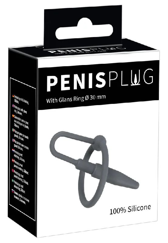 Orion PenisPlug with Glans Ring and Dilator Grey Silicone Penis Plug