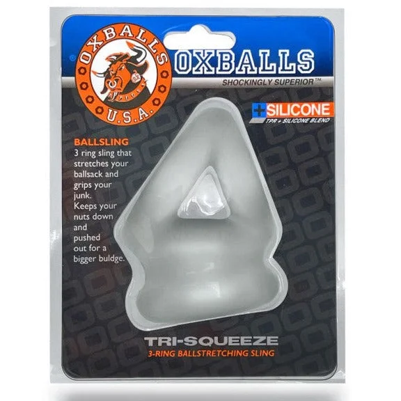 Oxballs TRI SQUEEZE 3 RING BALLSTRETCHING SLING Clear Ice