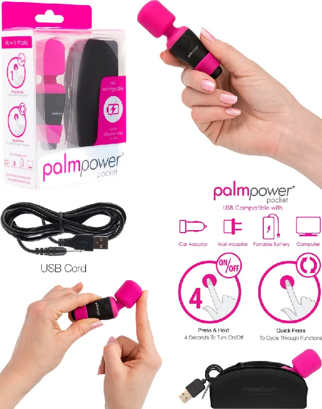 PalmPower Pocket Rechargeable Mini Body Wand Massager