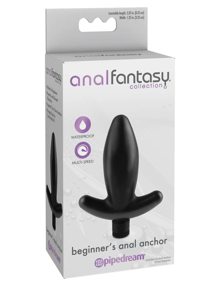 Pipedream Anal Fantasy Collection BEGINNERS ANAL ANCHOR Vibrating Butt Plug Black