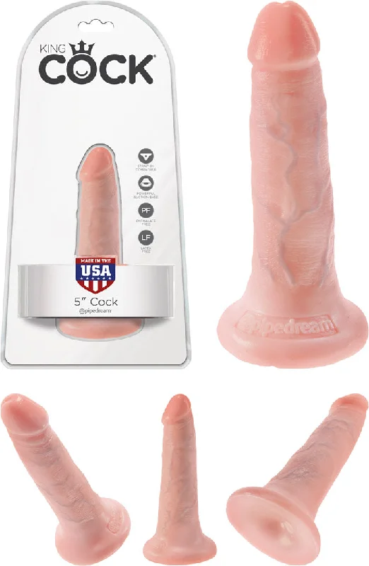 Pipedream King Cock Tapered Realistic Dildo with Suction Cup Mount Base 5 inch Flesh