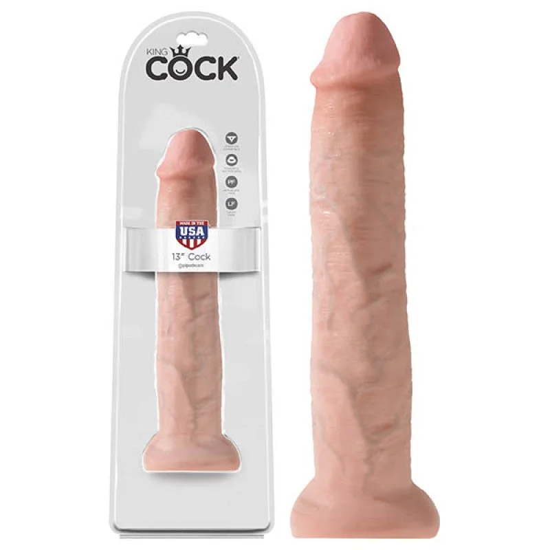 Pipedream King Cock Thick Realistic Dildo with Suction Cup Mount Base 13 inch Flesh