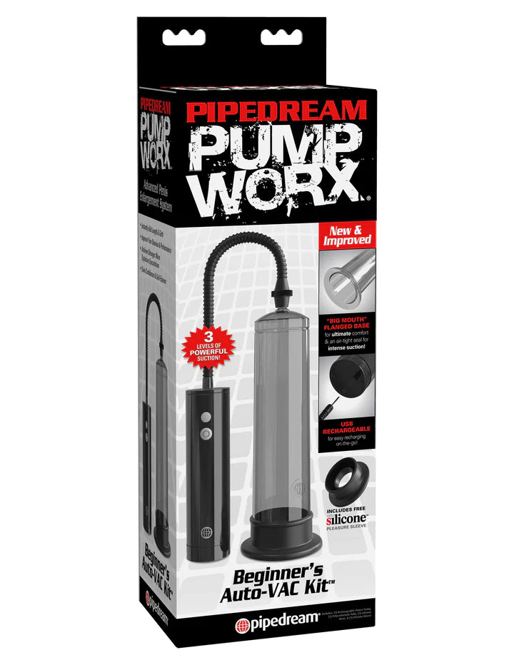 Pipedream Pump Worx Rechargeable Beginners Auto Vac Penis Pump Kit