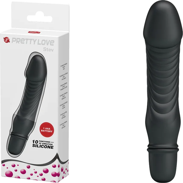 Pretty Love Stev G Spot Dildo Vibrator Black