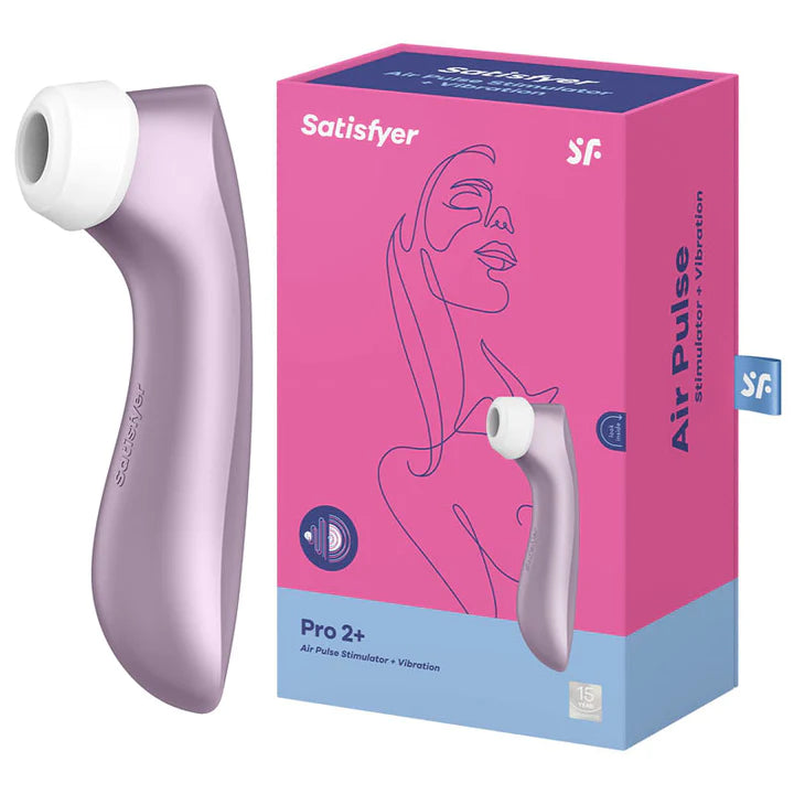 Satisfyer Pro 2 + with Vibration USB Rechargeable Clitoral Air Pulse Stimulator Violet Purple