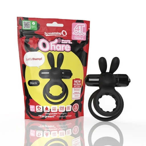 Screaming O 4T Ohare - Stretchy Wearable Vibrating Cock Ring with Soft and Flexible Clitoral Rabbit Ears Black