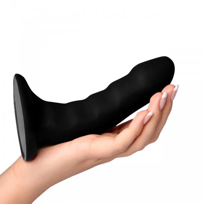 Tantus CURVE Smooth Silicone G-Spot and P-Spot Dildo Black 6 inch