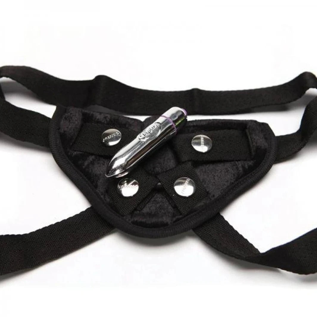 Tantus VIBRATING STRAP-ON-HARNESS Kit includes a Strap-On-Harness and Bullet Vibrator