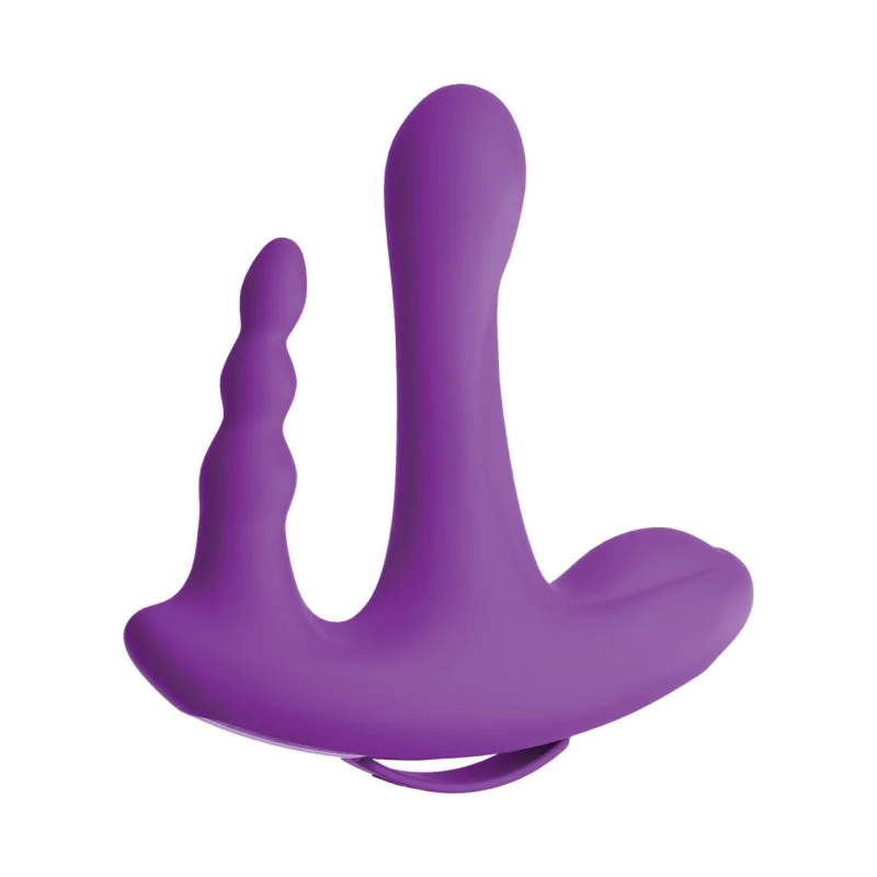 Threesome Rock n' Ride Silicone Vibrator - Purple