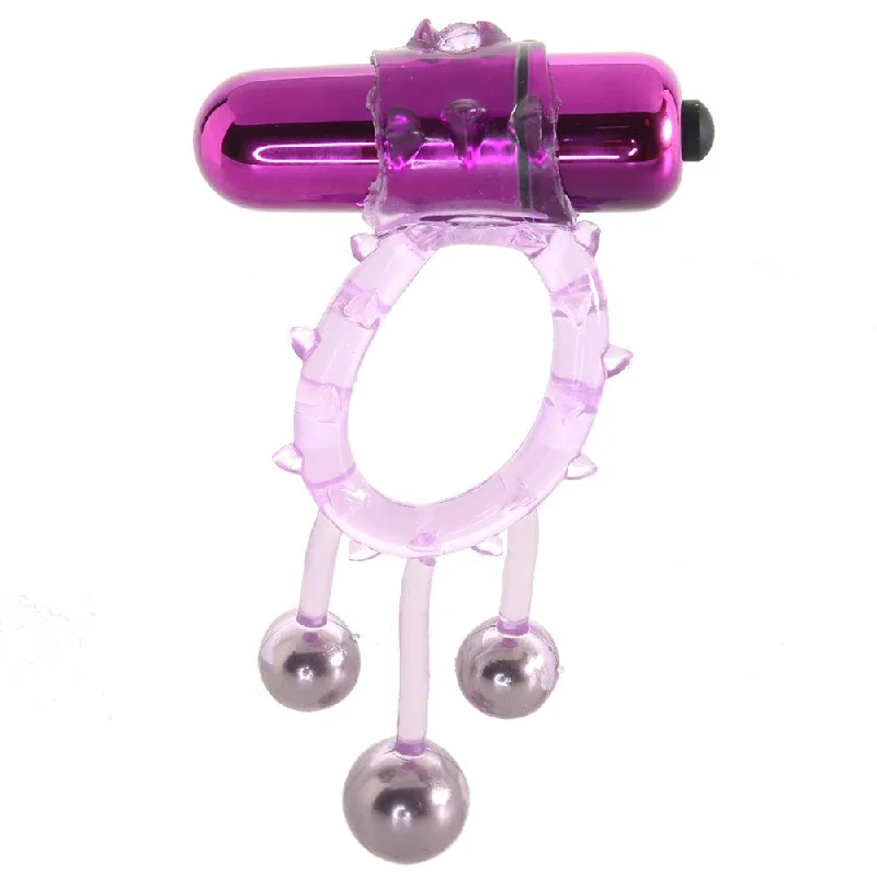 Triple Ball Bangin' Vibrating Ring in Purple Evolved Novelties