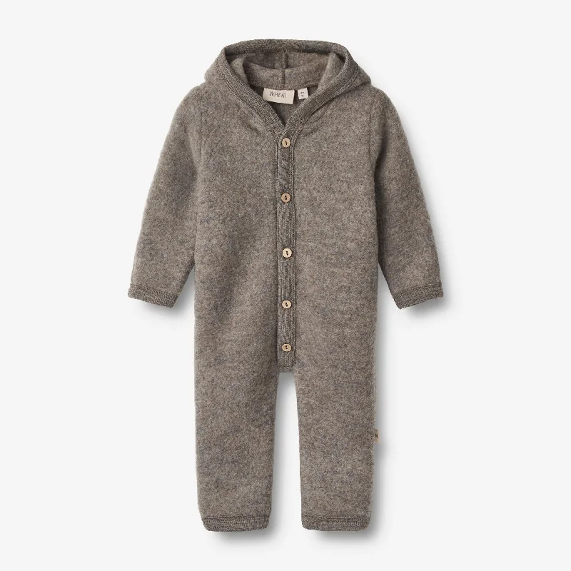 Wool Fleece Suit Ata - brown melange